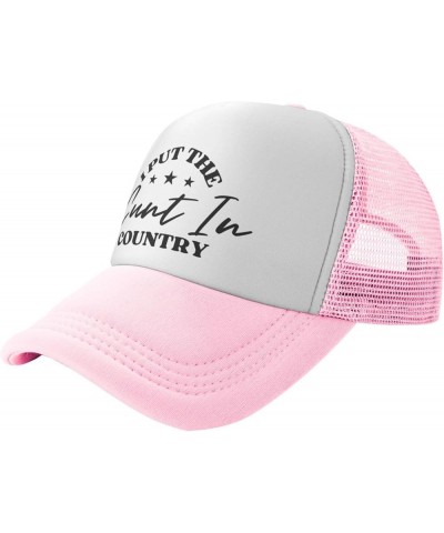 I Put The Cunt in Country Mesh Hat Cap Men Women Baseball Cap Trucker Hat Black Pink $10.33 Baseball Caps