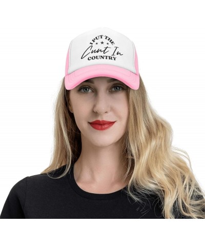 I Put The Cunt in Country Mesh Hat Cap Men Women Baseball Cap Trucker Hat Black Pink $10.33 Baseball Caps