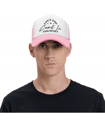 I Put The Cunt in Country Mesh Hat Cap Men Women Baseball Cap Trucker Hat Black Pink $10.33 Baseball Caps