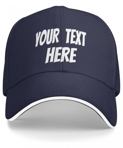 Custom Hats,Custom Logo Caps Your Design Here,Add Your Own Text and Design,Classic Mens Womens Trucker Hat Navy Blue $8.38 Ba...