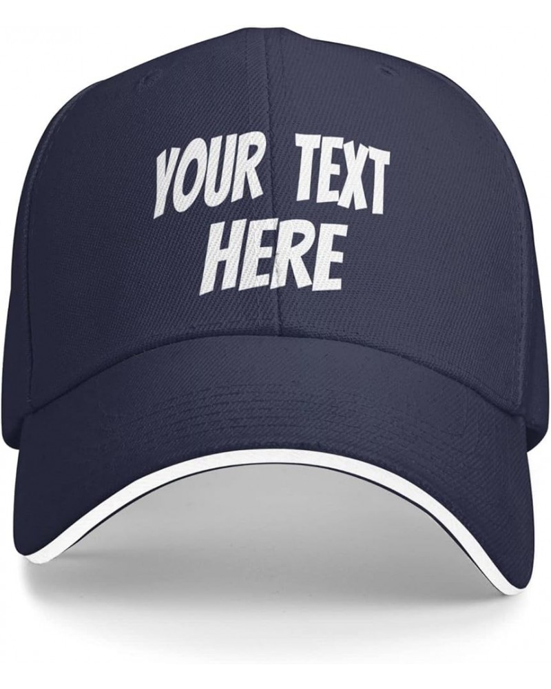 Custom Hats,Custom Logo Caps Your Design Here,Add Your Own Text and Design,Classic Mens Womens Trucker Hat Navy Blue $8.38 Ba...