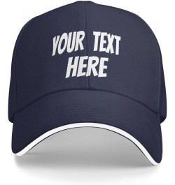 Custom Hats,Custom Logo Caps Your Design Here,Add Your Own Text and Design,Classic Mens Womens Trucker Hat Navy Blue $8.38 Ba...