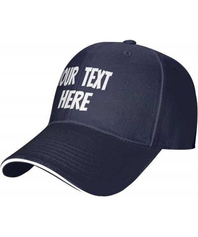 Custom Hats,Custom Logo Caps Your Design Here,Add Your Own Text and Design,Classic Mens Womens Trucker Hat Navy Blue $8.38 Ba...