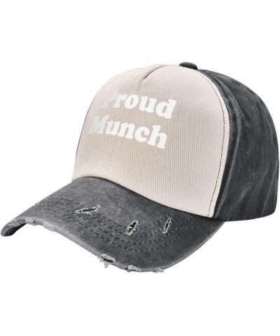 Proud Munch 100% Cotton Men's Baseball Cap Low Profile Washed Denim Trucker Cap Adjustable,Dark Red Black and White $10.04 Ba...