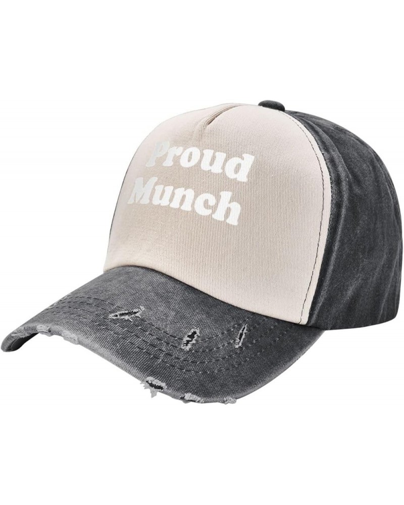 Proud Munch 100% Cotton Men's Baseball Cap Low Profile Washed Denim Trucker Cap Adjustable,Dark Red Black and White $10.04 Ba...