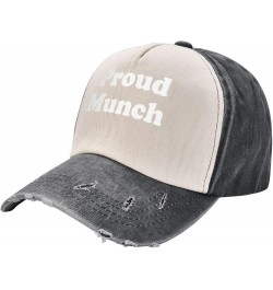 Proud Munch 100% Cotton Men's Baseball Cap Low Profile Washed Denim Trucker Cap Adjustable,Dark Red Black and White $10.04 Ba...