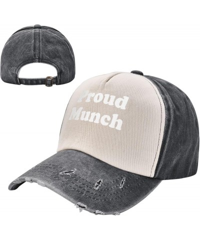 Proud Munch 100% Cotton Men's Baseball Cap Low Profile Washed Denim Trucker Cap Adjustable,Dark Red Black and White $10.04 Ba...