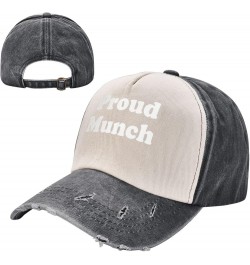 Proud Munch 100% Cotton Men's Baseball Cap Low Profile Washed Denim Trucker Cap Adjustable,Dark Red Black and White $10.04 Ba...