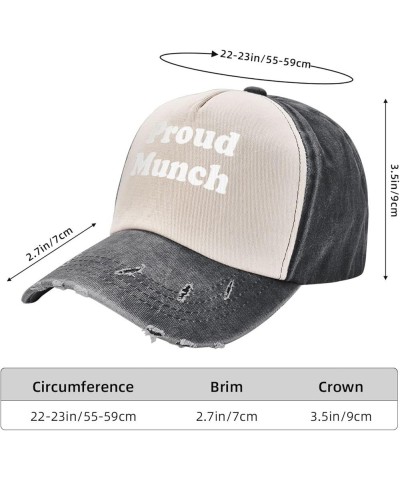 Proud Munch 100% Cotton Men's Baseball Cap Low Profile Washed Denim Trucker Cap Adjustable,Dark Red Black and White $10.04 Ba...