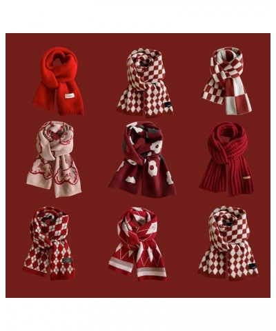 Women Men Winter Thick Cable Knit Wrap Chunky Warm Scarf Ribbed Large Red Scarves Long Wrap Shawl K $11.39 Scarves