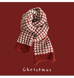 Women Men Winter Thick Cable Knit Wrap Chunky Warm Scarf Ribbed Large Red Scarves Long Wrap Shawl K $11.39 Scarves