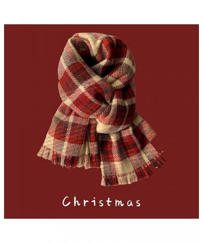 Women Men Winter Thick Cable Knit Wrap Chunky Warm Scarf Ribbed Large Red Scarves Long Wrap Shawl K $11.39 Scarves