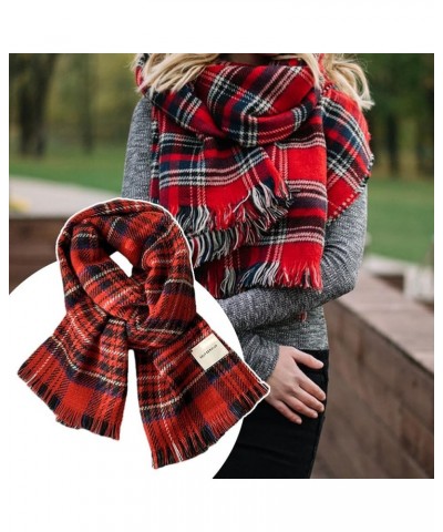 Women Men Winter Thick Cable Knit Wrap Chunky Warm Scarf Ribbed Large Red Scarves Long Wrap Shawl K $11.39 Scarves