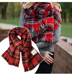 Women Men Winter Thick Cable Knit Wrap Chunky Warm Scarf Ribbed Large Red Scarves Long Wrap Shawl K $11.39 Scarves