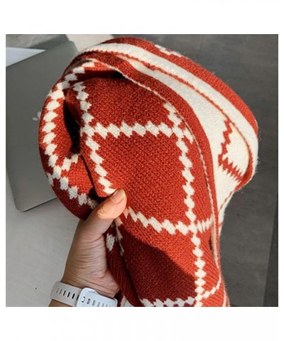 Women Men Winter Thick Cable Knit Wrap Chunky Warm Scarf Ribbed Large Red Scarves Long Wrap Shawl K $11.39 Scarves