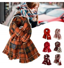 Women Men Winter Thick Cable Knit Wrap Chunky Warm Scarf Ribbed Large Red Scarves Long Wrap Shawl K $11.39 Scarves