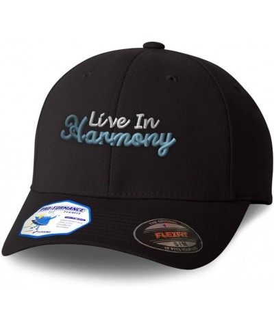 Flexfit Hats for Men & Women Live in Harmony Style B Polyester Dad Hat Baseball Cap Black $20.99 Baseball Caps