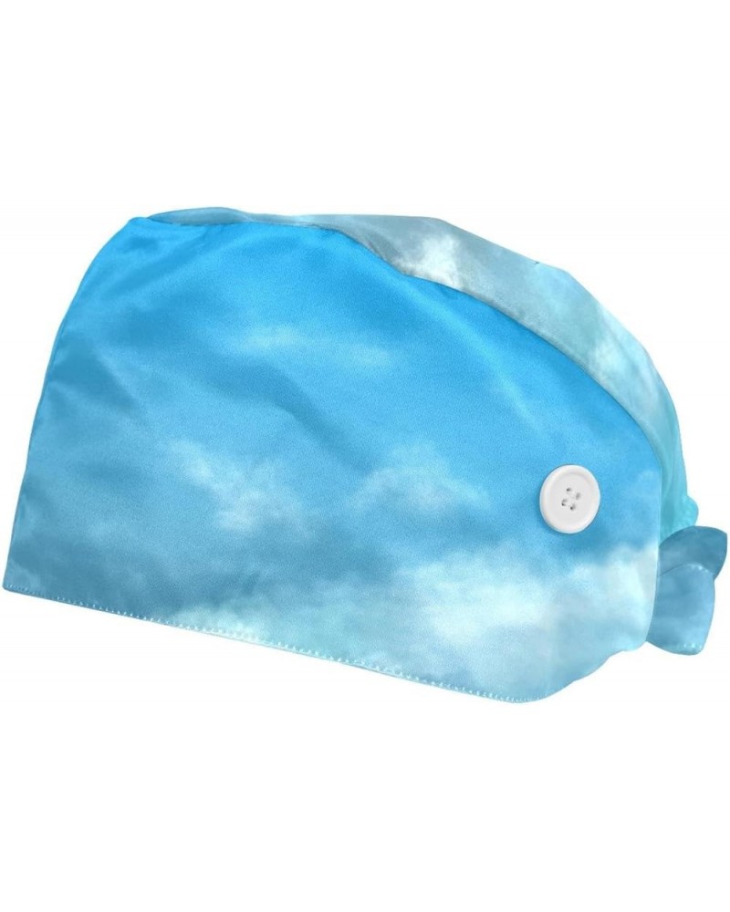 Evening Snow Town 2 Pcs Scrub Cap Working Cap with Buttons One Size Adjustable Nurse Hat for Woman Man Color 7 $9.89 Skullies...