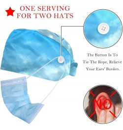 Evening Snow Town 2 Pcs Scrub Cap Working Cap with Buttons One Size Adjustable Nurse Hat for Woman Man Color 7 $9.89 Skullies...