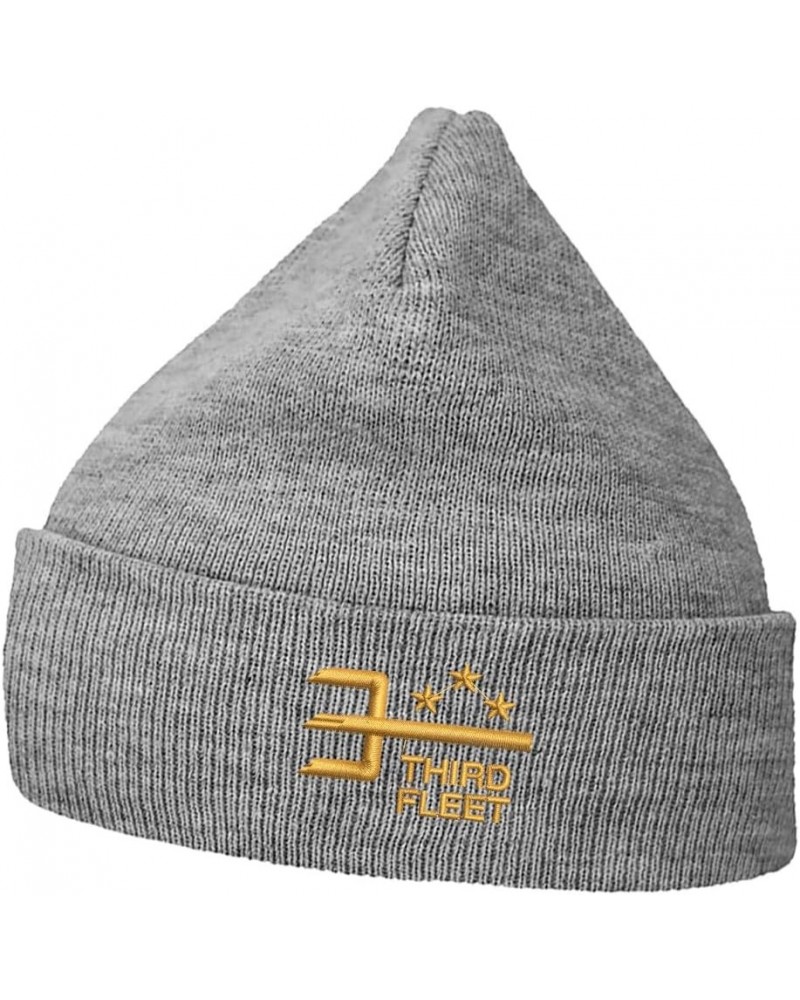 for Navy The Third Fleet Embroidered Men's Beanies Hats Casual Winter Knit Hat Unisex Beanie Grey $10.50 Skullies & Beanies