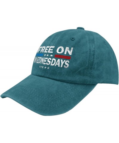 Biden Free On Wednesdays 2024 Hat Biden Hats for Mens Womens Pigment Black Cowgirl Hat Birthday Hat Cyan Blue $11.72 Cowboy Hats