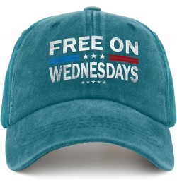 Biden Free On Wednesdays 2024 Hat Biden Hats for Mens Womens Pigment Black Cowgirl Hat Birthday Hat Cyan Blue $11.72 Cowboy Hats