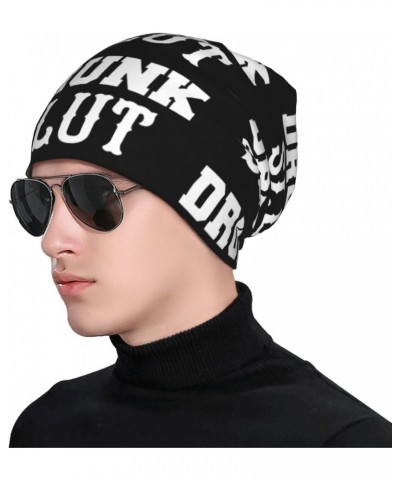 Drunk Slut Beanie Skull Cap Warm Knit Slouchy Hat for Women Men Black $14.06 Skullies & Beanies