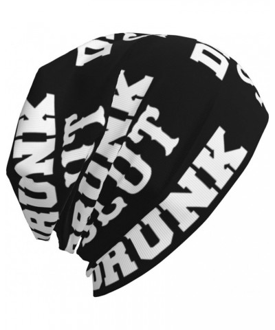 Drunk Slut Beanie Skull Cap Warm Knit Slouchy Hat for Women Men Black $14.06 Skullies & Beanies