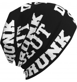 Drunk Slut Beanie Skull Cap Warm Knit Slouchy Hat for Women Men Black $14.06 Skullies & Beanies