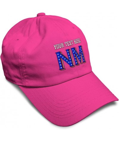 Soft Baseball Cap New Mexico Blue Flag Stars Love State Dad Hats for Men and Women Hot Pink Personalized Text Here $14.57 Bas...