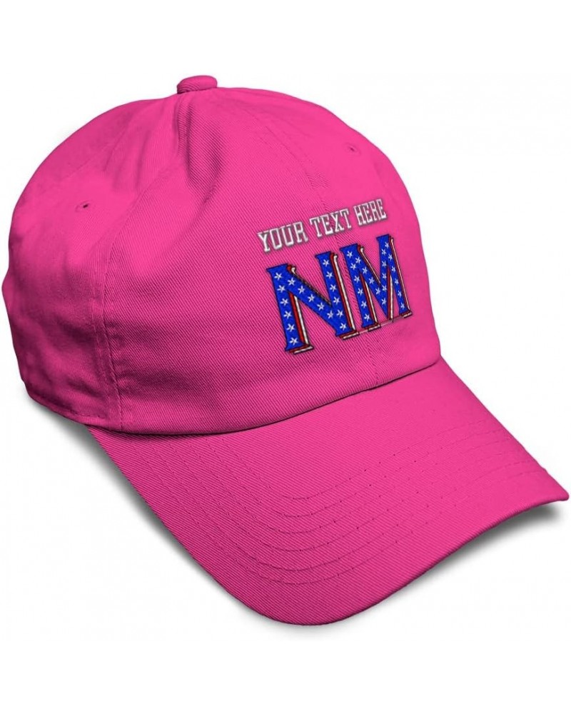 Soft Baseball Cap New Mexico Blue Flag Stars Love State Dad Hats for Men and Women Hot Pink Personalized Text Here $14.57 Bas...