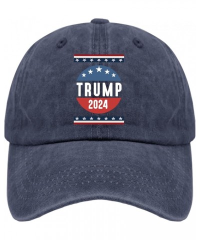 Trump 2024 Mens hat Vintage Cotton Washed Baseball Caps Adjustable Dad Hat Crazy Funny Custom Gifts Navy Blue $10.34 Baseball...