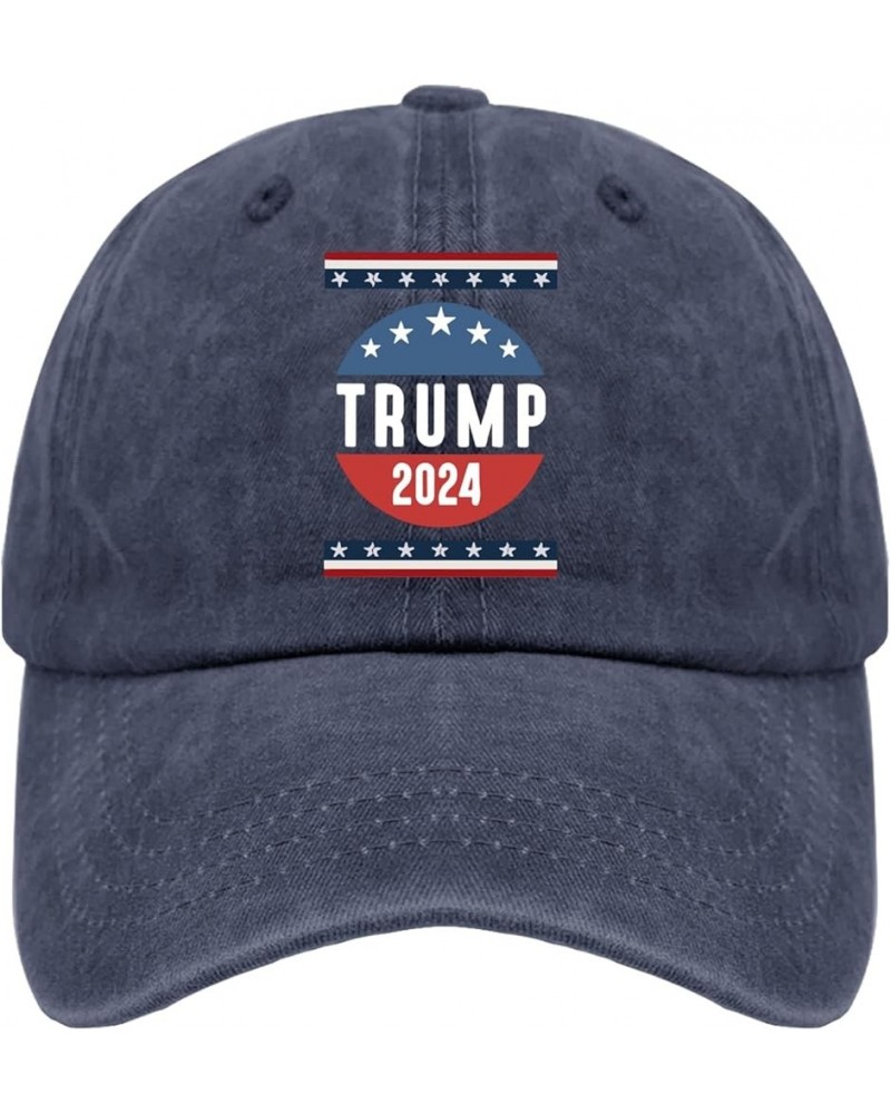 Trump 2024 Mens hat Vintage Cotton Washed Baseball Caps Adjustable Dad Hat Crazy Funny Custom Gifts Navy Blue $10.34 Baseball...