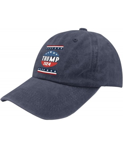 Trump 2024 Mens hat Vintage Cotton Washed Baseball Caps Adjustable Dad Hat Crazy Funny Custom Gifts Navy Blue $10.34 Baseball...