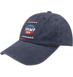 Trump 2024 Mens hat Vintage Cotton Washed Baseball Caps Adjustable Dad Hat Crazy Funny Custom Gifts Navy Blue $10.34 Baseball...