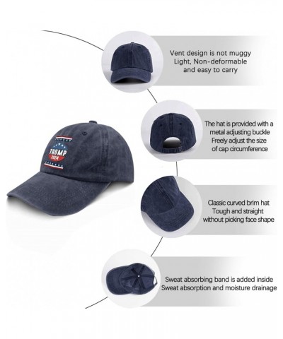 Trump 2024 Mens hat Vintage Cotton Washed Baseball Caps Adjustable Dad Hat Crazy Funny Custom Gifts Navy Blue $10.34 Baseball...