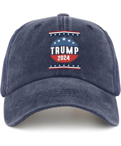 Trump 2024 Mens hat Vintage Cotton Washed Baseball Caps Adjustable Dad Hat Crazy Funny Custom Gifts Navy Blue $10.34 Baseball...