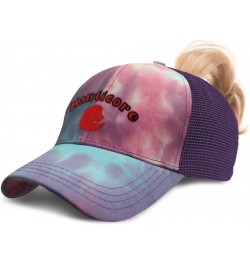 Womens Ponytail Cap Manticore Mythical Creatures Creature Cotton Fairy Distressed Trucker Hat Tie Dye Purple Design Only $15....