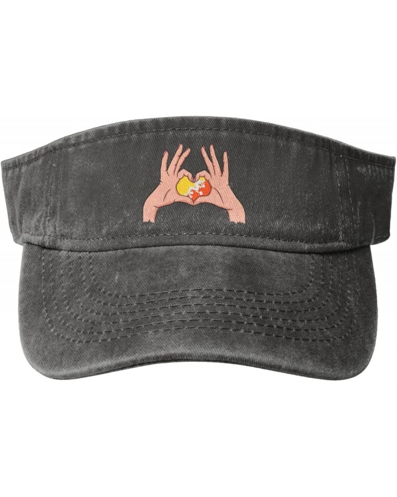 Holding Love in Your Hands Flag of Bhutan Sun Hat Sun Visor Hats for Women Men Baseball Cap Golf Hats Deep Heather $10.89 Visors