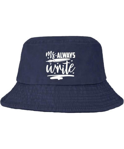 Ms. Always Write Bucket Hat Bucket Hat Flodable Womens Hats for Travel Accessories for Basketball Must Haves Navy $9.24 Bucke...