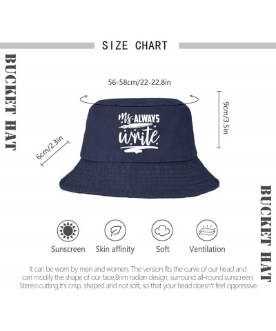 Ms. Always Write Bucket Hat Bucket Hat Flodable Womens Hats for Travel Accessories for Basketball Must Haves Navy $9.24 Bucke...