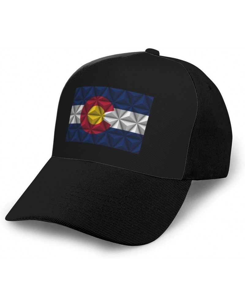 Polygon Effect of Flag of Colorado Baseball Cap Women Men Hat Outdoor Leisure Sun Hat Adjustable Truck Driver Baseball Caps D...