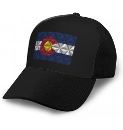 Polygon Effect of Flag of Colorado Baseball Cap Women Men Hat Outdoor Leisure Sun Hat Adjustable Truck Driver Baseball Caps D...