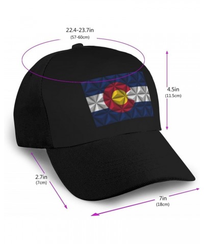 Polygon Effect of Flag of Colorado Baseball Cap Women Men Hat Outdoor Leisure Sun Hat Adjustable Truck Driver Baseball Caps D...