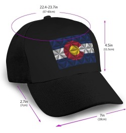 Polygon Effect of Flag of Colorado Baseball Cap Women Men Hat Outdoor Leisure Sun Hat Adjustable Truck Driver Baseball Caps D...