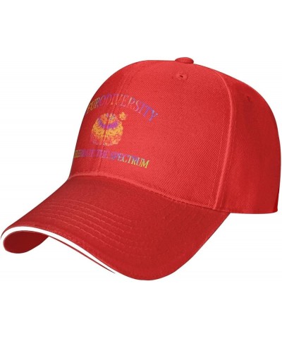 Unisex Baseball Hats Neurodiversity Brain Autism Awareness Low Profile Dad Hat Adjustable Casquette Cap Red $9.71 Baseball Caps