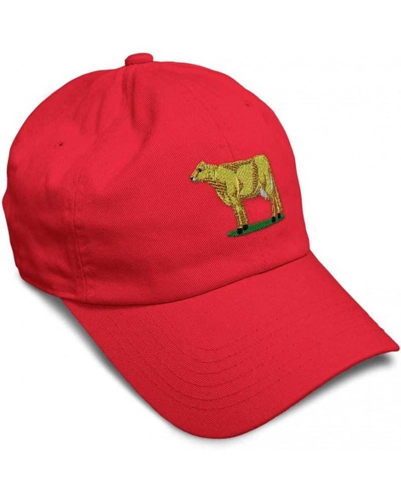 Soft Baseball Cap Brown Swiss Farm and Domesticated Animals Cotton Billards Pool Dad Hats for Men & Women Red Design Only $12...