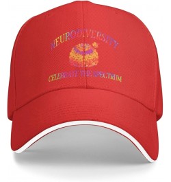 Unisex Baseball Hats Neurodiversity Brain Autism Awareness Low Profile Dad Hat Adjustable Casquette Cap Red $9.71 Baseball Caps