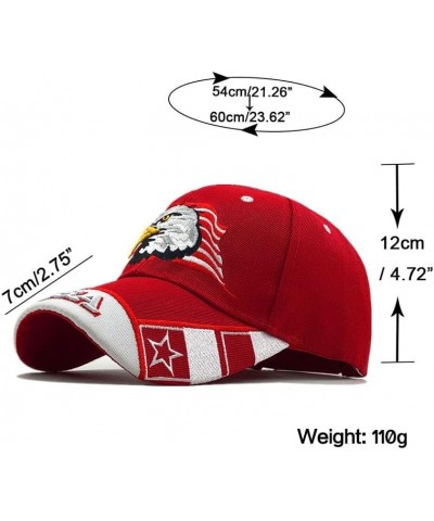 American Flag Eagle Cap Embroidery Eagle Baseball Cap Patriotic Eagle USA Flag Cap Red $13.99 Baseball Caps