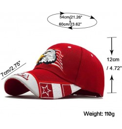 American Flag Eagle Cap Embroidery Eagle Baseball Cap Patriotic Eagle USA Flag Cap Red $13.99 Baseball Caps